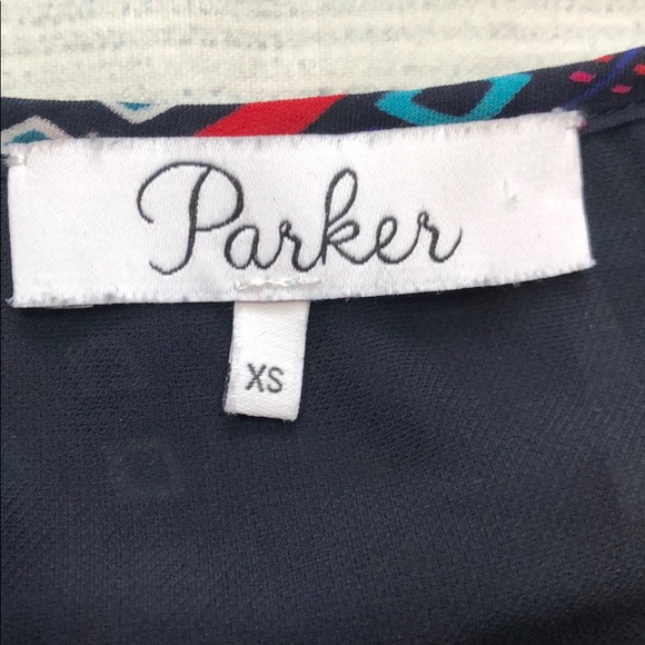 Parker Hammock Silk Hedra Striped Geometric Dress - Picture 3 of 8